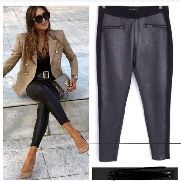 Rock & Republic Black/silver Shimmer Pants LARGE - Picture 1 of 8